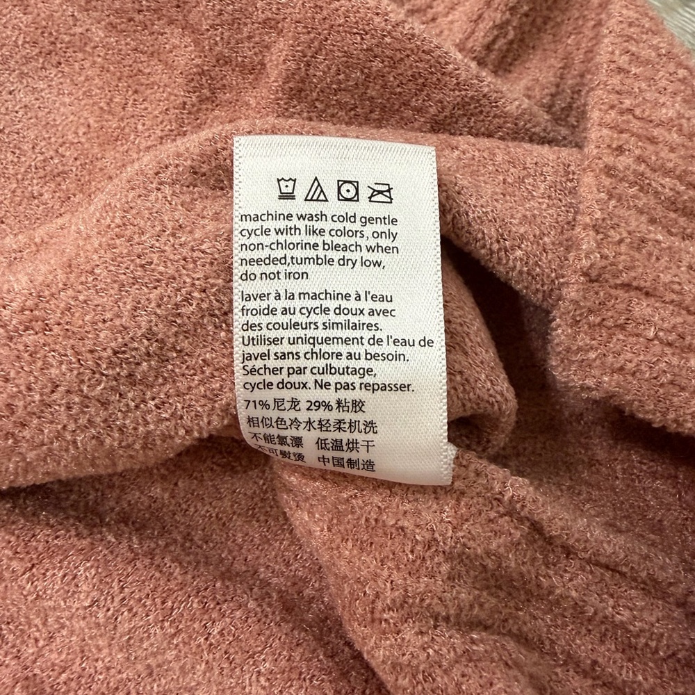 Barefoot Dreams CozyChic Ultra Lite Dusty Rose V-Neck Sweater - Picture 12 of 14